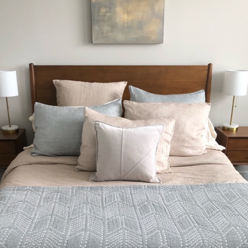 West Elm Organic Hemp & Cotton Solid Euro Sham Clay